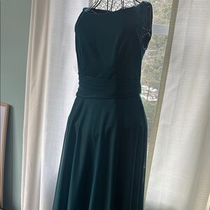 Elegant peacock colored Sleeveless Dress